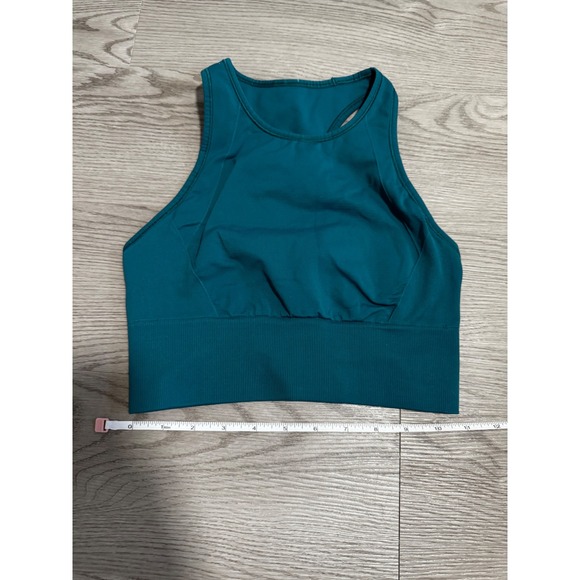 Lululemon Women's Sports Bra High Neck Racerback Teal Athletic‎ Top Size 4 Gym - Picture 4 of 4
